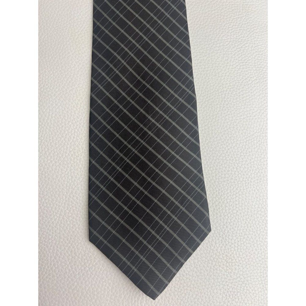 DKNY Men’s Dark Green Stripe Silk Necktie
